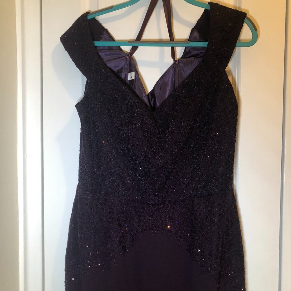 Ideas by Barbara Mother of the Bride Evening Dress Eggplant 8676 Size XL NWT - Picture 13 of 14